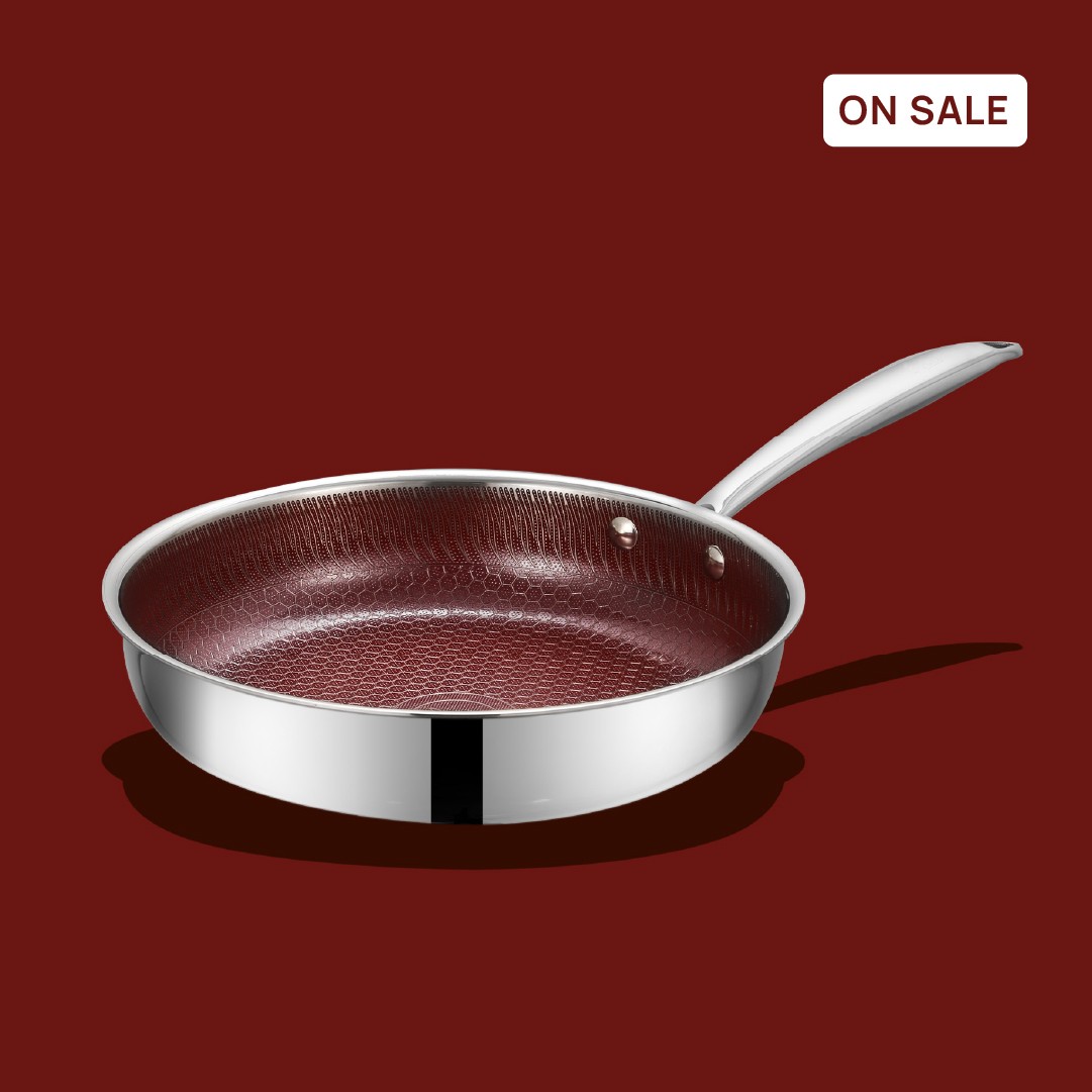 FRY PAN 28x5.5 cm Inner Non-Stick ceramic coated with honeycomb texture