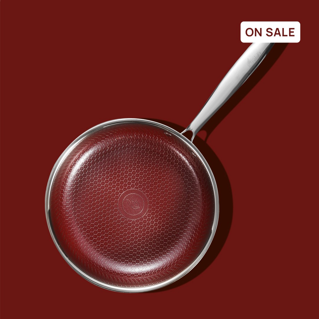 FRY PAN 24X5.5 cm Inner Non-Stick ceramic coated with honeycomb texture